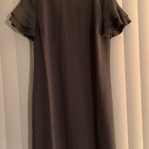 LOFT Charcoal Ruffle Sleeve Mini Dress